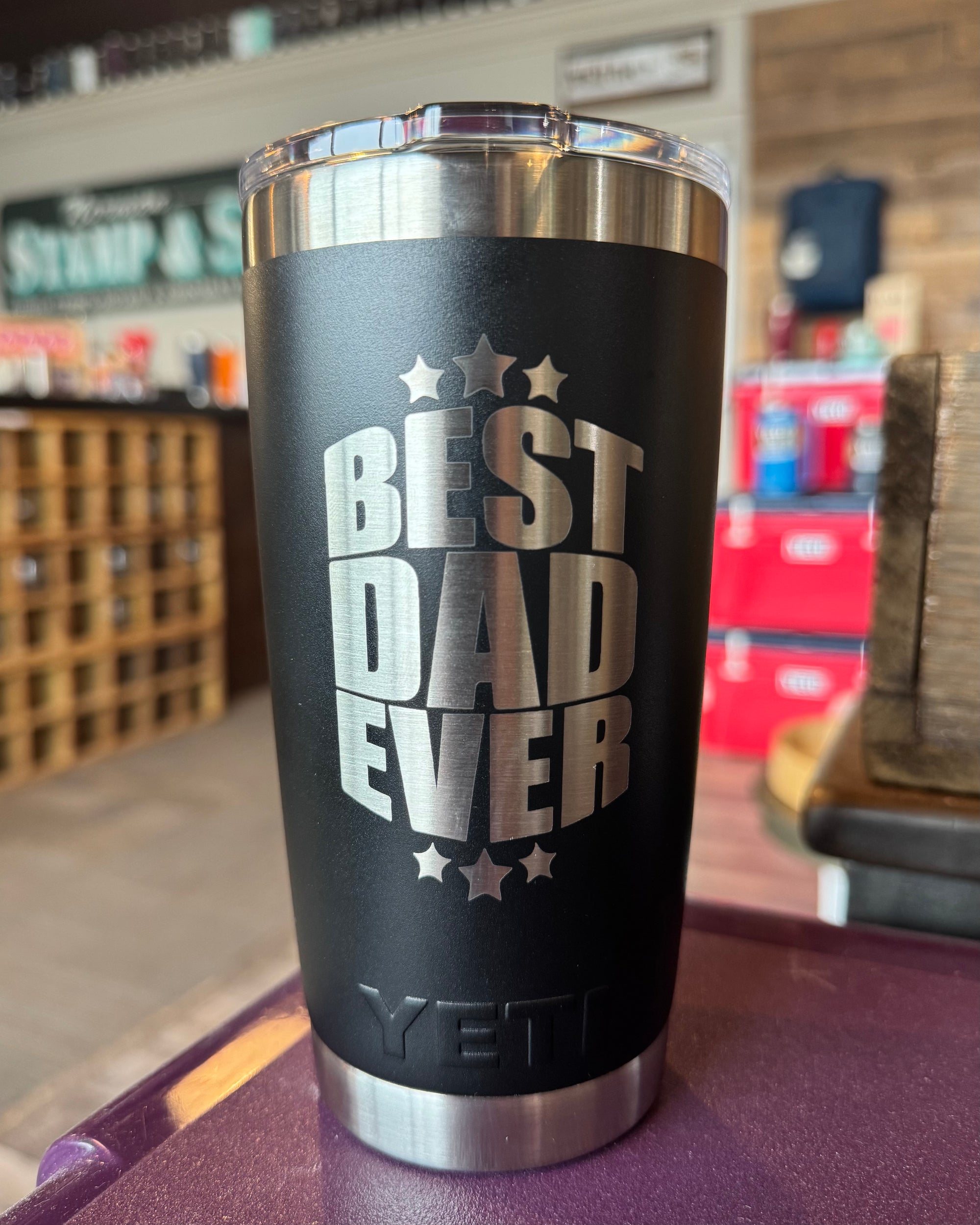 Laser Engraved Authentic YETI Rambler - BEST DAD EVER