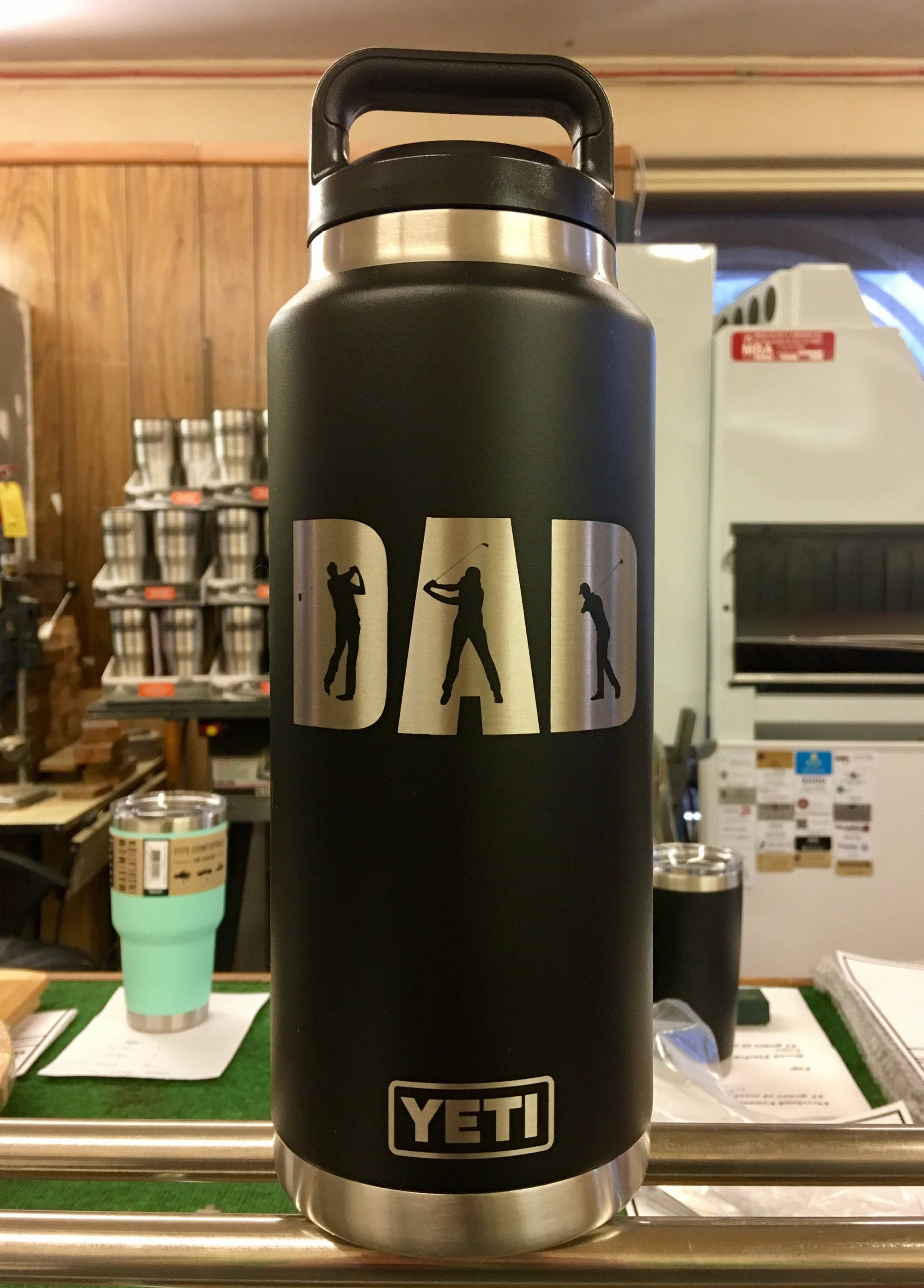 Laser Engraved Authentic 36 oz YETI Bottle - DAD GOLF - ImpressMeGifts