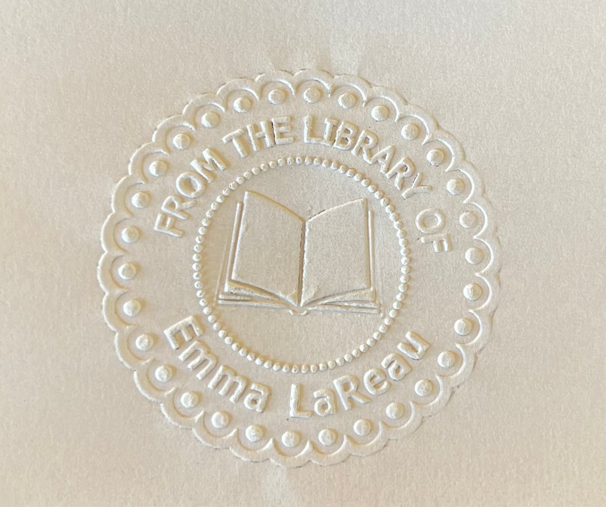 Embosser - &#39;From The Library of&#39; Fancy Dot Design - ImpressMeGifts
