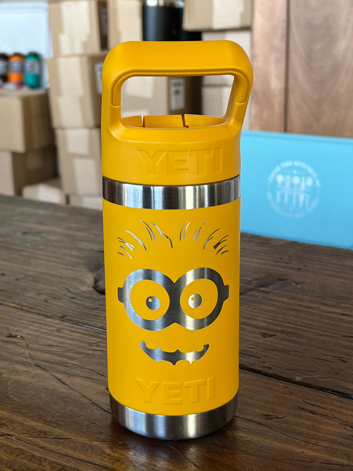 Laser Engraved Authentic Yeti 12oz Kids Bottle - MINIONS