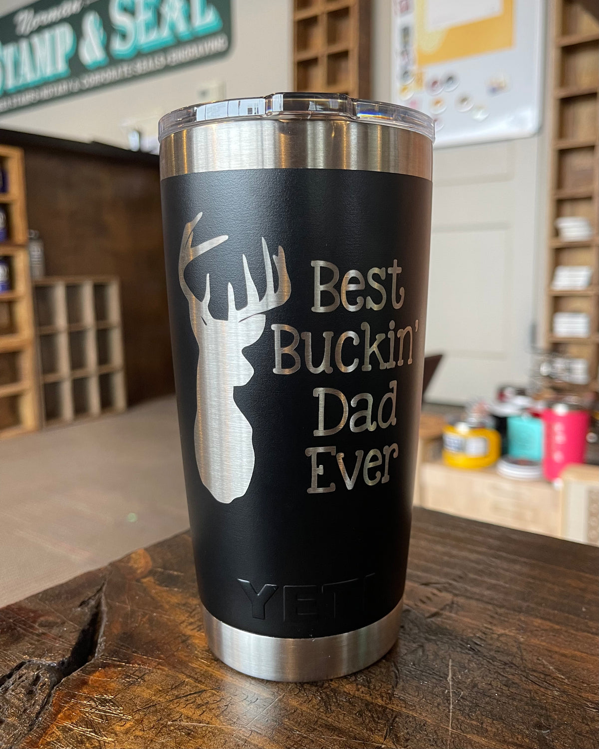 Laser Engraved Authentic YETI Rambler - BEST BUCKIN&#39; DAD - ImpressMeGifts